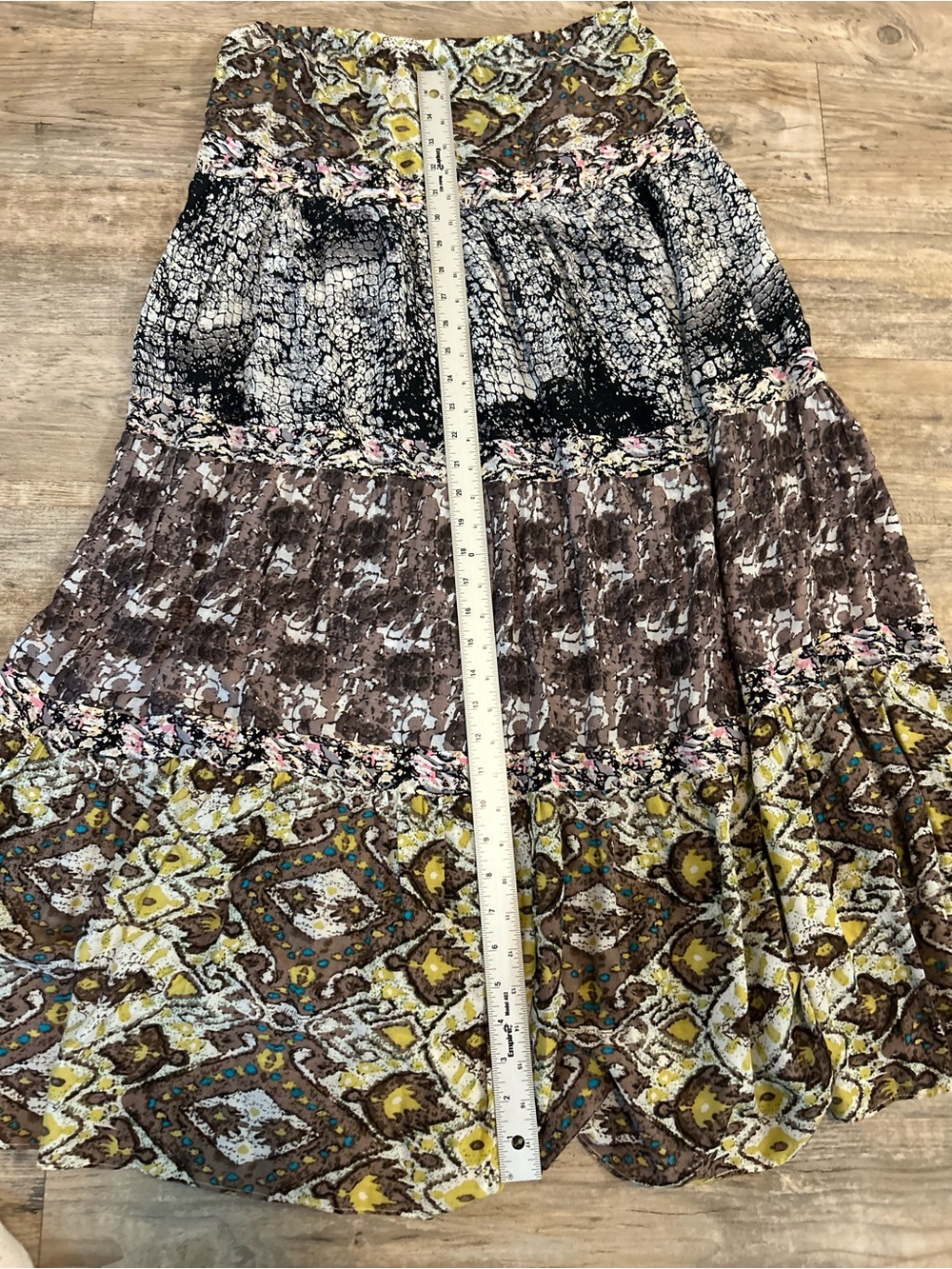 Anthropologie Gypsy Bohemian Boho Tiered Floral Maxi Skirt sizeM Hippie Festival - Picture 4 of 6